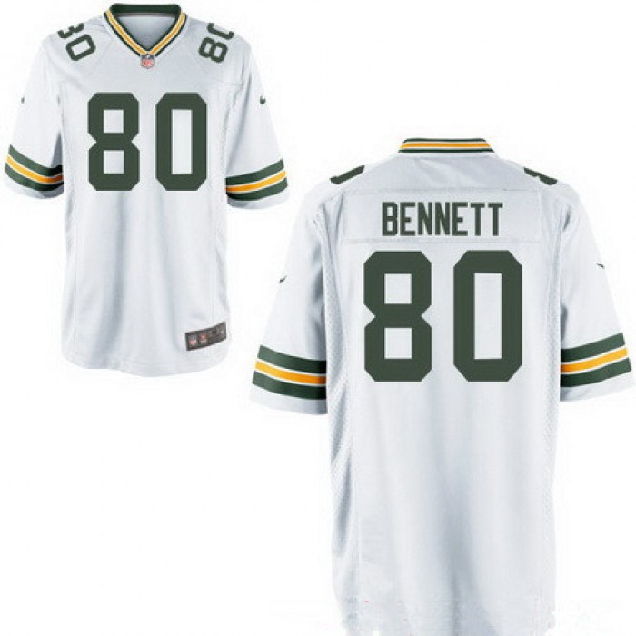 Men's Green Bay Packers #80 Martellus Bennett White Road Stitched NFL Nike Elite Jersey