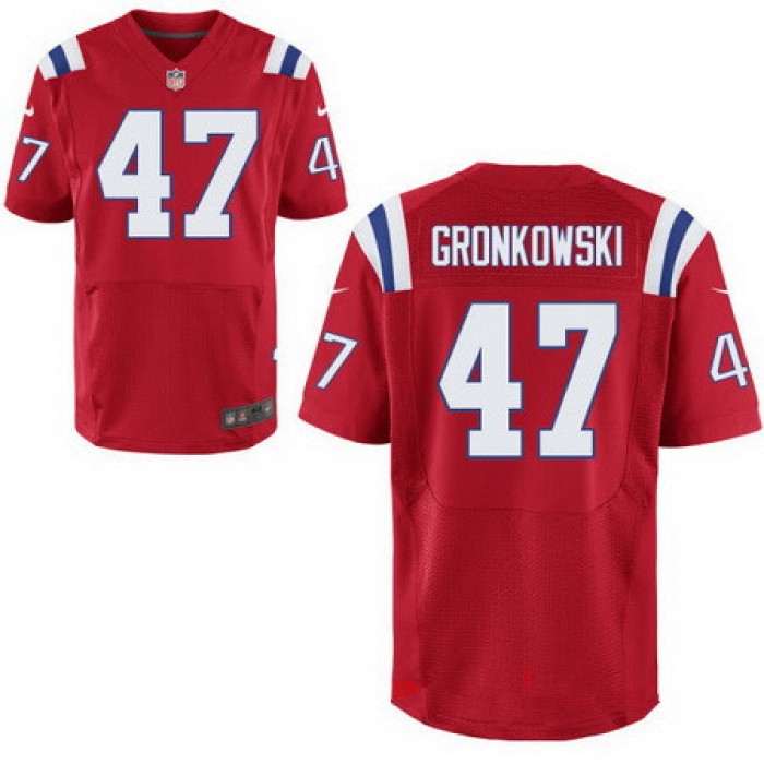 Men's New England Patriots #47 Glenn Gronkowski Red Alternate Stitched NFL Nike Elite Jersey