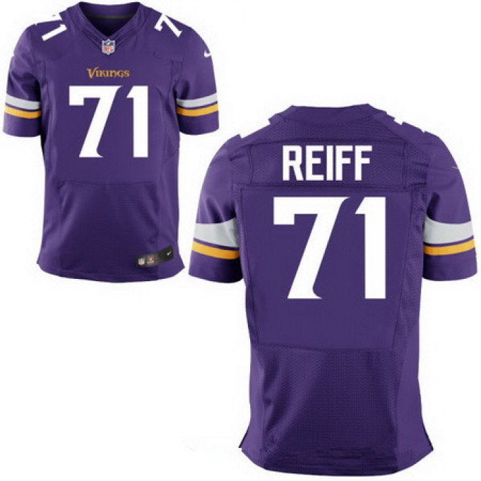 Men's Minnesota Vikings #71 Riley Reiff Purple Team Color Stitched NFL Nike Elite Jersey