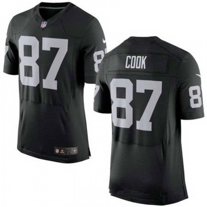 Men's Oakland Raiders #87 Jared Cook Black Team Color Stitched NFL Nike Elite Jersey