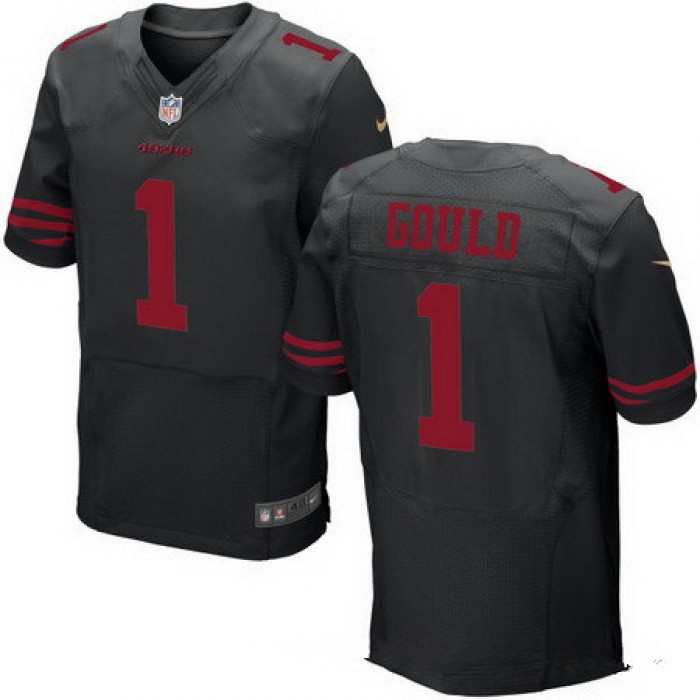 Men's San Francisco 49ers #1 Robbie Gould Black Alternate Stitched NFL Nike Elite Jersey