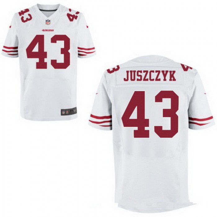Men's San Francisco 49ers #43 Kyle Juszczyk White Road Stitched NFL Nike Elite Jersey