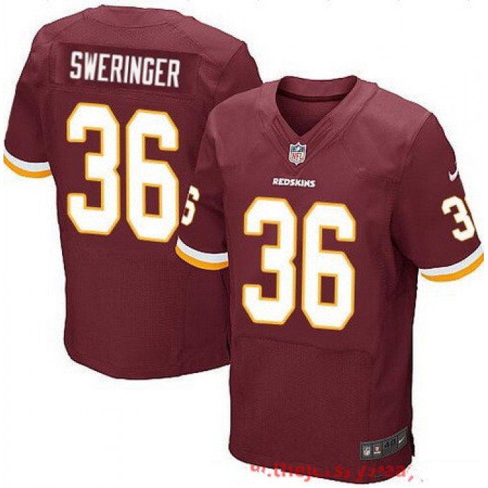 Men's Washington Redskins #36 D.J. Swearinger Burgundy Red Team Color Stitched NFL Nike Elite Jersey