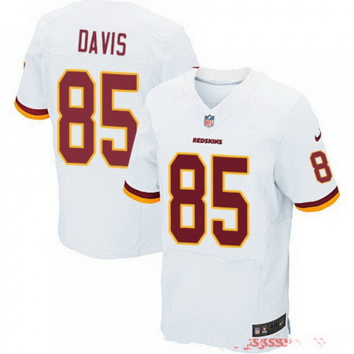 Men's Washington Redskins #85 Vernon Davis White Road Stitched NFL Nike Elite Jersey