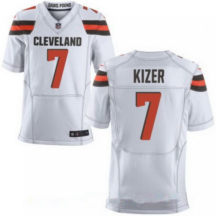 Men's 2017 NFL Draft Cleveland Browns #7 DeShone Kizer White Road Stitched NFL Nike Elite Jersey