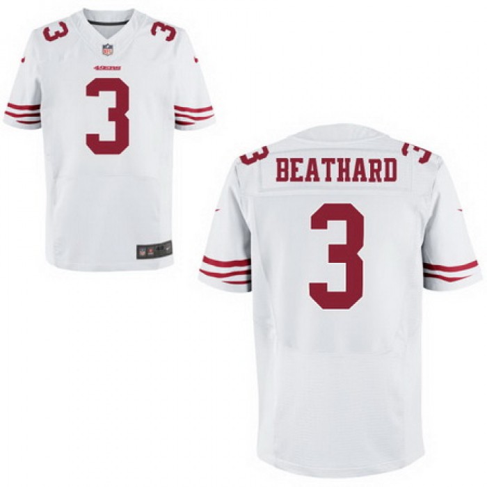 Men's 2017 NFL Draft San Francisco 49ers #3 C. J. Beathard White Road Stitched NFL Nike Elite Jersey
