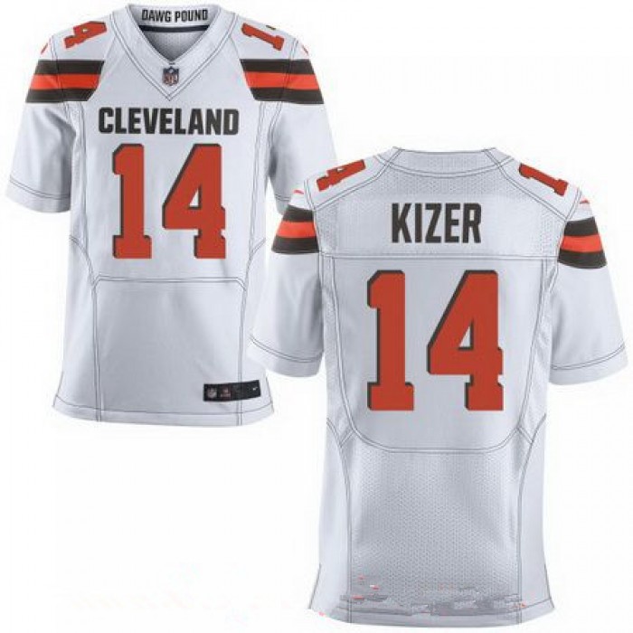 Men's 2017 NFL Draft Cleveland Browns #14 DeShone Kizer White Road Stitched NFL Nike Elite Jersey