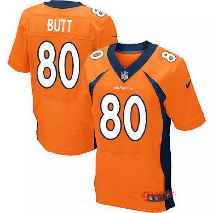 Men's 2017 NFL Draft Denver Broncos #80 Jake Butt Orange Team Color Stitched NFL Nike Elite Jersey