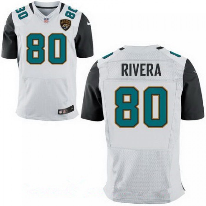 Men's Jacksonville Jaguars #80 Mychal Rivera White Road Stitched NFL Nike Elite Jersey