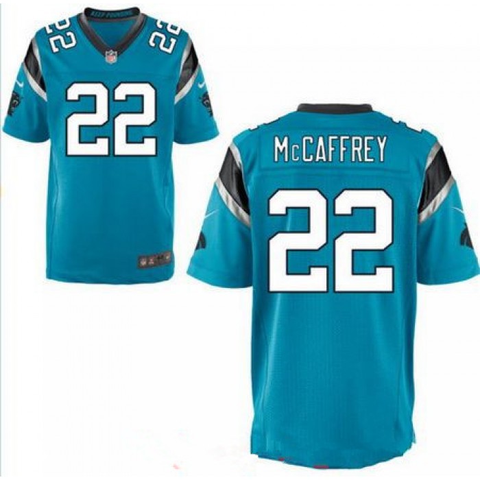 Men's 2017 NFL Draft Carolina Panthers #22 Christian McCaffrey Light Blue Alternate Stitched NFL Nike Elite Jersey