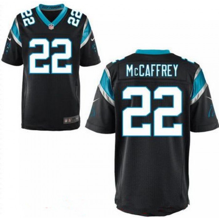 Men's 2017 NFL Draft Carolina Panthers #22 Christian McCaffrey Black Team Color Stitched NFL Nike Elite Jersey