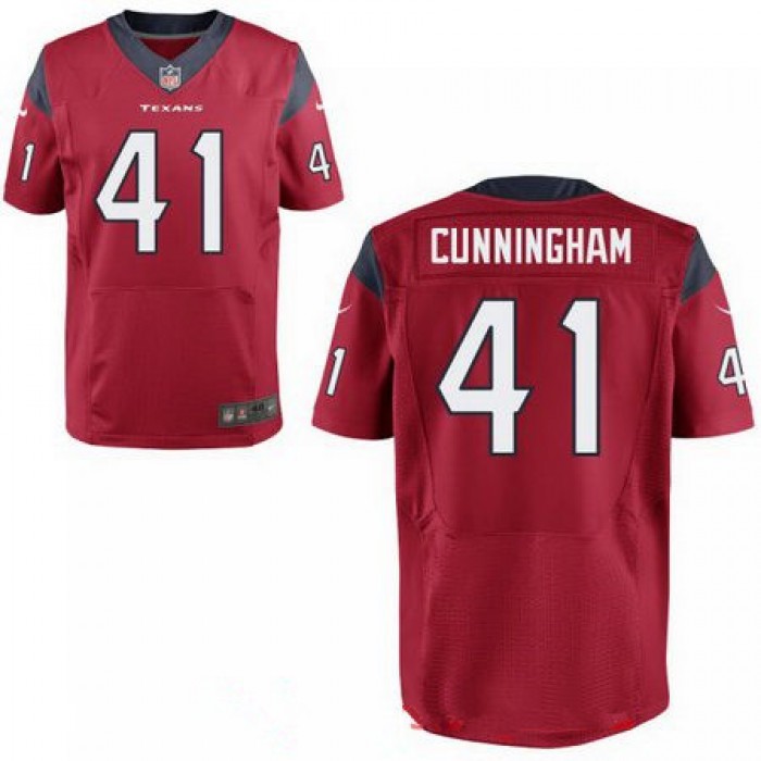 Men's 2017 NFL Draft Houston Texans #41 Zach Cunningham Red Team Color Stitched NFL Nike Elite Jersey