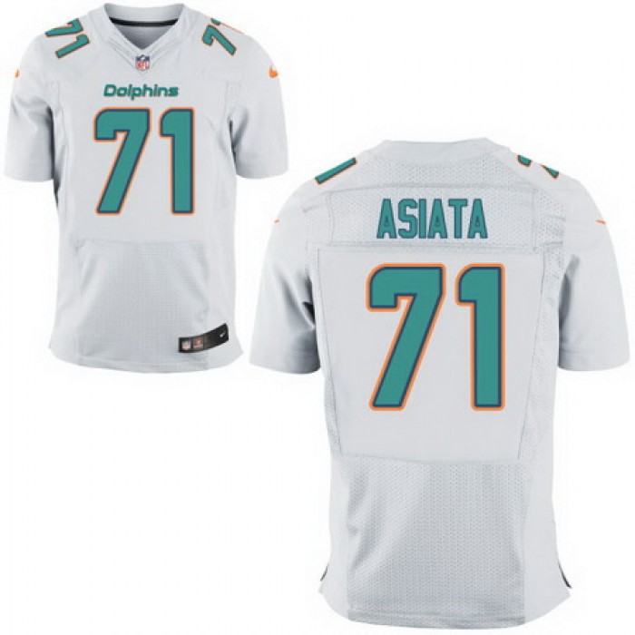 Men's 2017 NFL Draft Miami Dolphins #71 Isaac Asiata White Road Stitched NFL Nike Elite Jersey