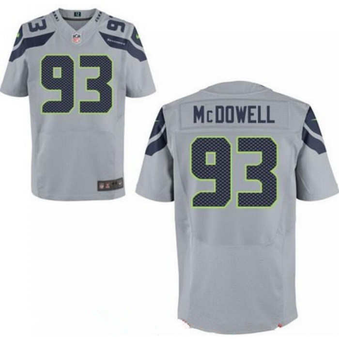Men's 2017 NFL Draft Seattle Seahawks #93 Malik McDowell Gray Alternate Stitched NFL Nike Elite Jersey