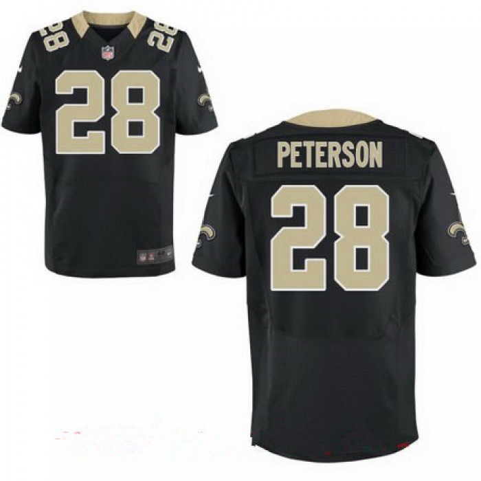 Men's New Orleans Saints #28 Adrian Peterson Nike Black Elite Jersey