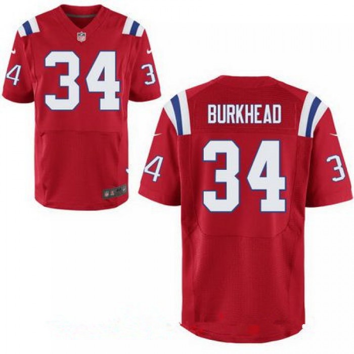 Men's New England Patriots #34 Rex Burkhead Red Alternate Stitched NFL Nike Elite Jersey