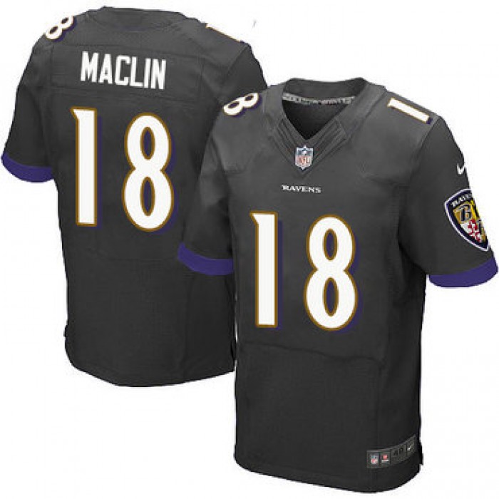 Nike Baltimore Ravens #18 Jeremy Maclin Black Alternate Men's Stitched NFL New Elite Jersey