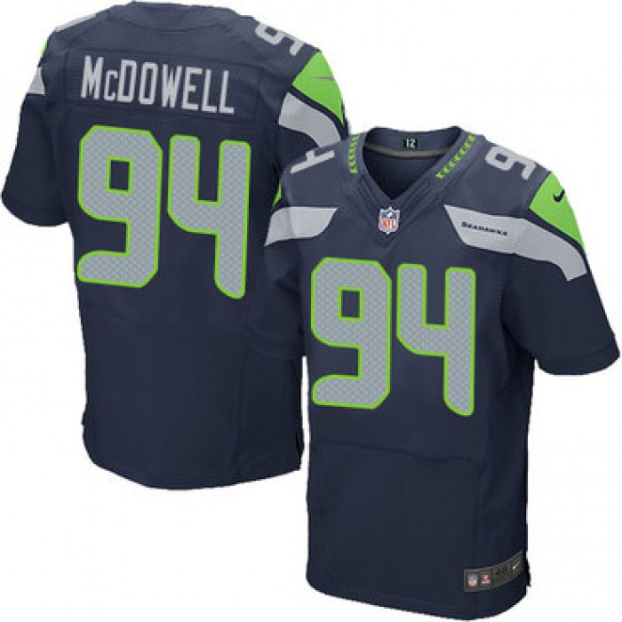 Nike Seattle Seahawks #94 Malik McDowell Steel Blue Team Color Men's Stitched NFL Elite Jersey