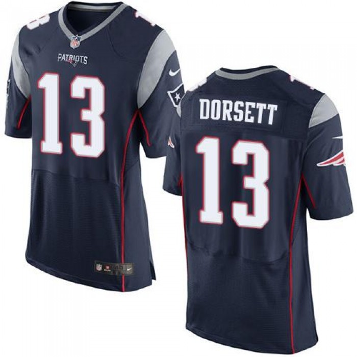 Nike New England Patriots #13 Phillip Dorsett Navy Blue Team Color Men's Stitched NFL Elite Jersey