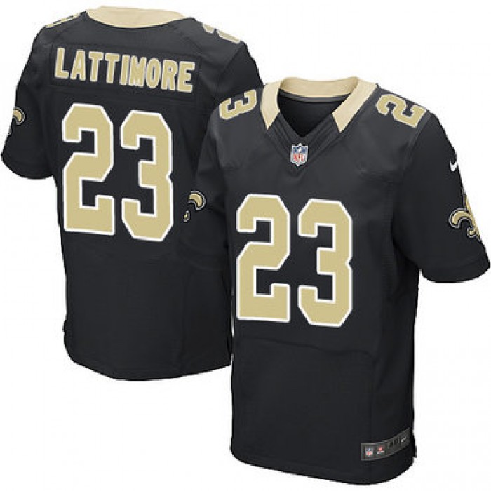 Nike New Orleans Saints #23 Marshon Lattimore Black Team Color Men's Stitched NFL Elite Jersey