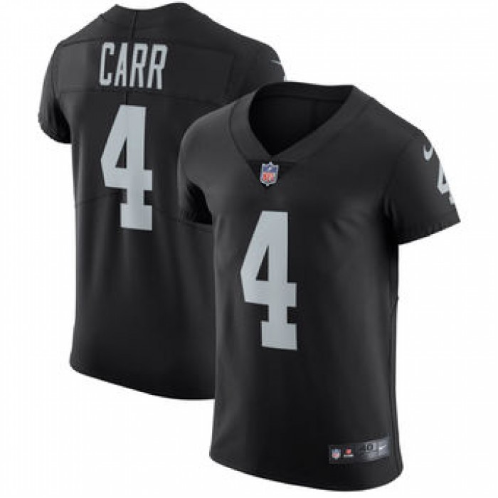 Nike Oakland Raiders #4 Derek Carr Vapor Untouchable Elite Player Black Jersey
