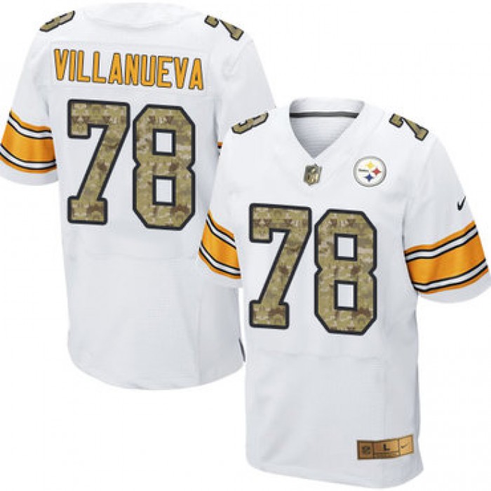 Nike Pittsburgh Steelers #78 Alejandro Villanueva White Camo Men's Stitched NFL Elite Jersey