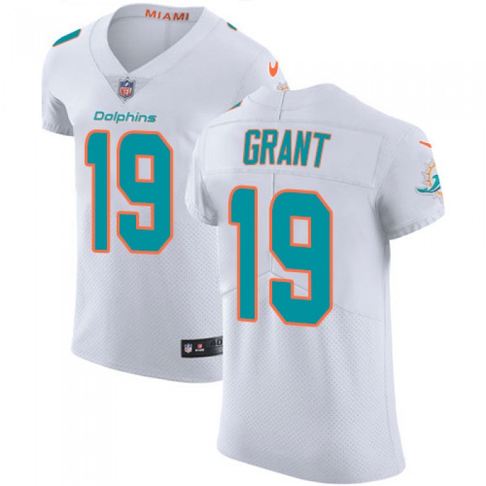 Nike Miami Dolphins #19 Jakeem Grant White Men's Stitched NFL Vapor Untouchable Elite Jersey