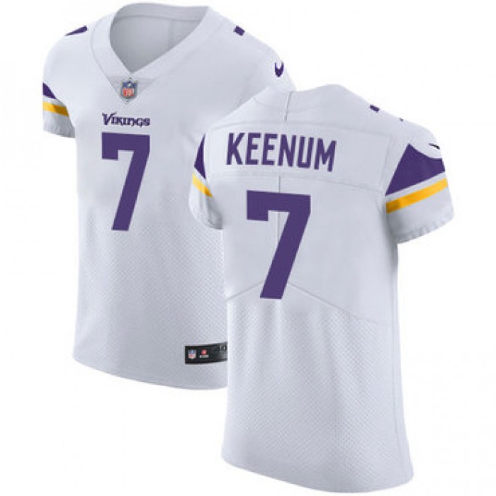 Men's Nike Minnesota Vikings #7 Case Keenum White Stitched NFL Vapor Untouchable Elite Jersey