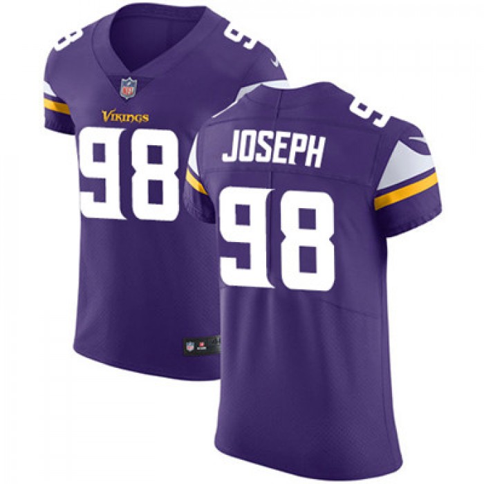 Men's Nike Minnesota Vikings #98 Linval Joseph Purple Team Color Stitched NFL Vapor Untouchable Elite Jersey