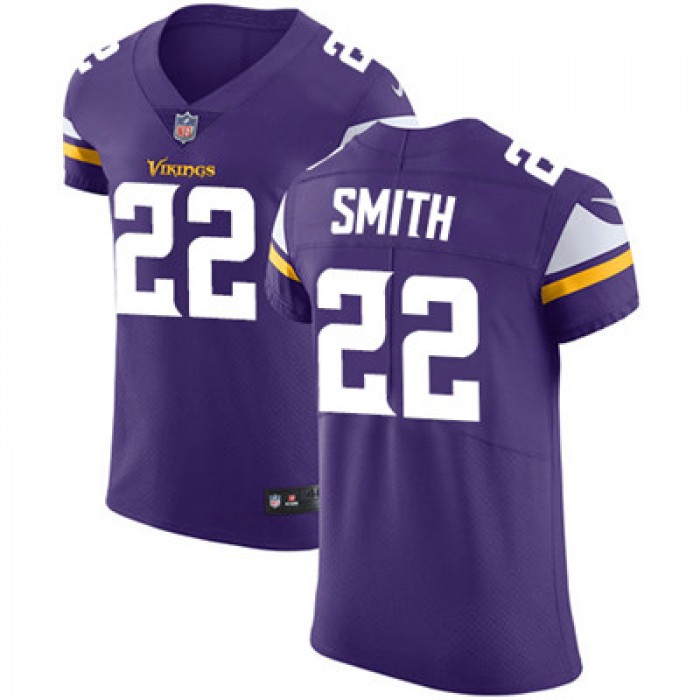 Men's Nike Minnesota Vikings #22 Harrison Smith Purple Team Color Stitched NFL Vapor Untouchable Elite Jersey