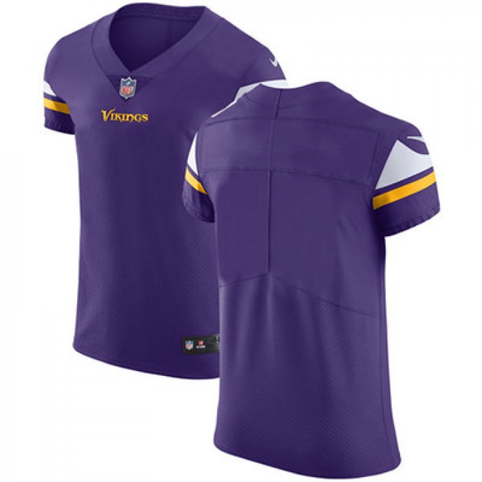 Men's Nike Minnesota Vikings Blank Purple Team Color Stitched NFL Vapor Untouchable Elite Jersey