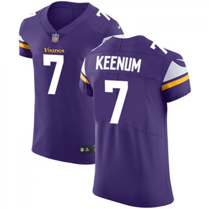 Men's Nike Minnesota Vikings #7 Case Keenum Purple Team Color Stitched NFL Vapor Untouchable Elite Jersey