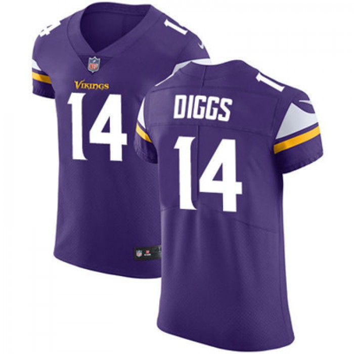 Men's Nike Minnesota Vikings #14 Stefon Diggs Purple Team Color Stitched NFL Vapor Untouchable Elite Jersey