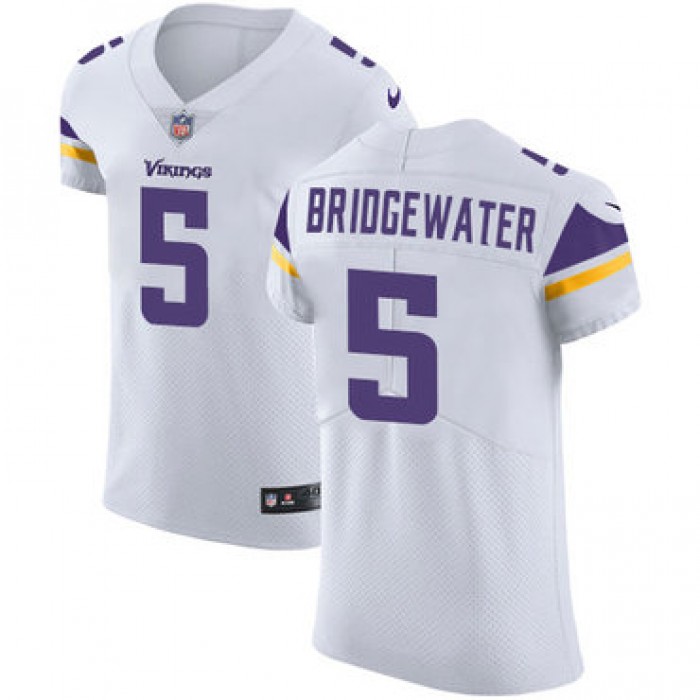 Men's Nike Minnesota Vikings #5 Teddy Bridgewater White Stitched NFL Vapor Untouchable Elite Jersey