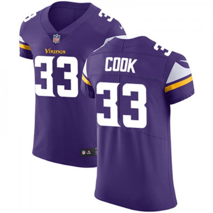 Men's Nike Minnesota Vikings #33 Dalvin Cook Purple Team Color Stitched NFL Vapor Untouchable Elite Jersey