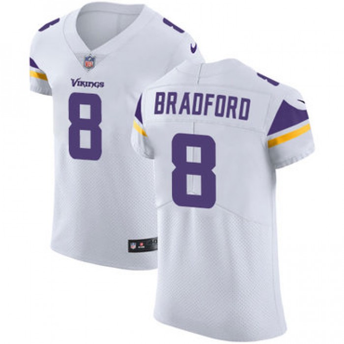 Men's Nike Minnesota Vikings #8 Sam Bradford White Stitched NFL Vapor Untouchable Elite Jersey