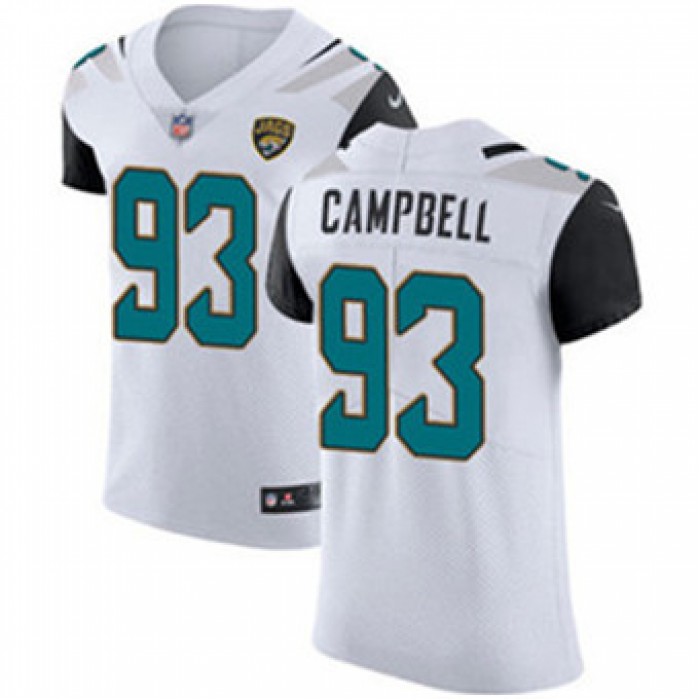 Men's Nike Jacksonville Jaguars #93 Calais Campbell White Stitched NFL Vapor Untouchable Elite Jersey