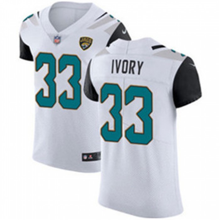Men's Nike Jacksonville Jaguars #33 Chris Ivory White Stitched NFL Vapor Untouchable Elite Jersey