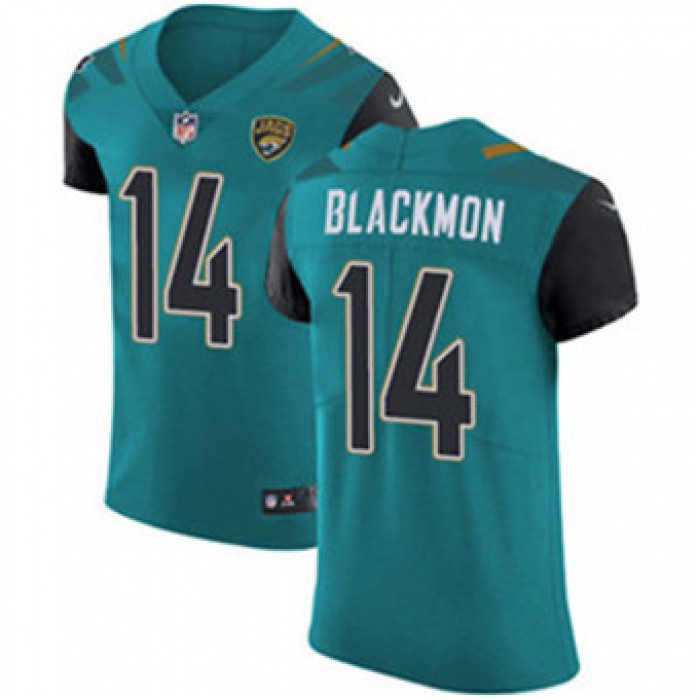 Men's Nike Jacksonville Jaguars #14 Justin Blackmon Teal Green Team Color Stitched NFL Vapor Untouchable Elite Jersey