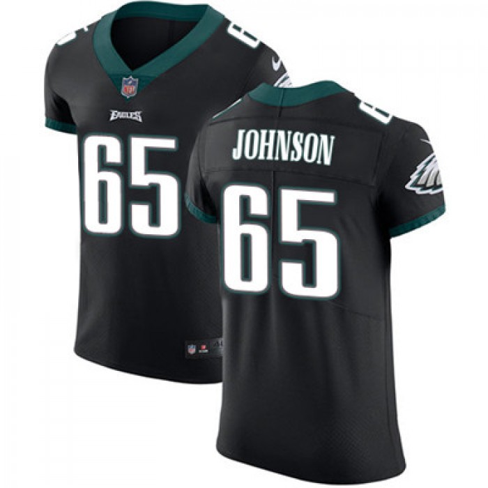 Men's Nike Philadelphia Eagles #65 Lane Johnson Black Alternate Stitched NFL Vapor Untouchable Elite Jersey