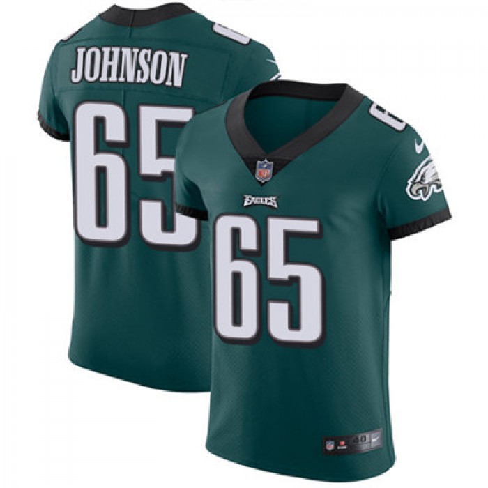 Men's Nike Philadelphia Eagles #65 Lane Johnson Midnight Green Team Color Stitched NFL Vapor Untouchable Elite Jersey