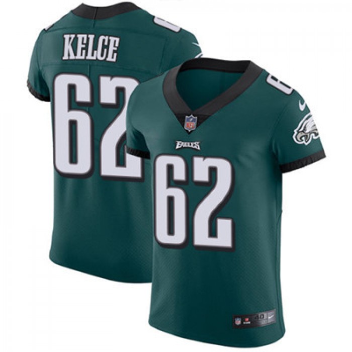 Men's Nike Philadelphia Eagles #62 Jason Kelce Midnight Green Team Color Stitched NFL Vapor Untouchable Elite Jersey