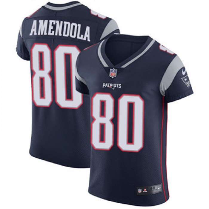 Men's Nike New England Patriots #80 Danny Amendola Navy Blue Team Color Stitched NFL Vapor Untouchable Elite Jersey