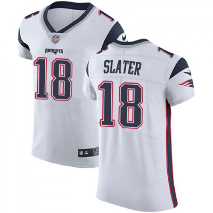Men's Nike New England Patriots #18 Matt Slater White Stitched NFL Vapor Untouchable Elite Jersey