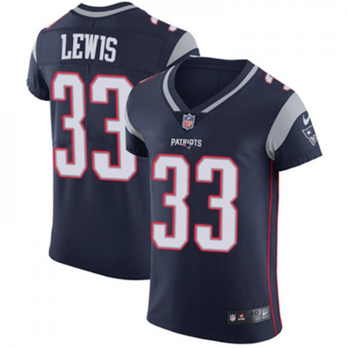 Men's Nike New England Patriots #33 Dion Lewis Navy Blue Team Color Stitched NFL Vapor Untouchable Elite Jersey