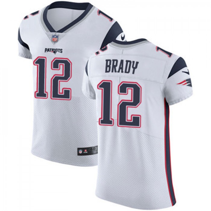 Men's Nike New England Patriots #12 Tom Brady White Stitched NFL Vapor Untouchable Elite Jersey