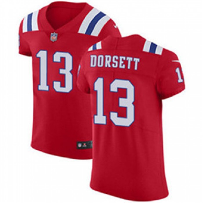 Men's Nike New England Patriots #13 Phillip Dorsett Red Alternate Stitched NFL Vapor Untouchable Elite Jersey