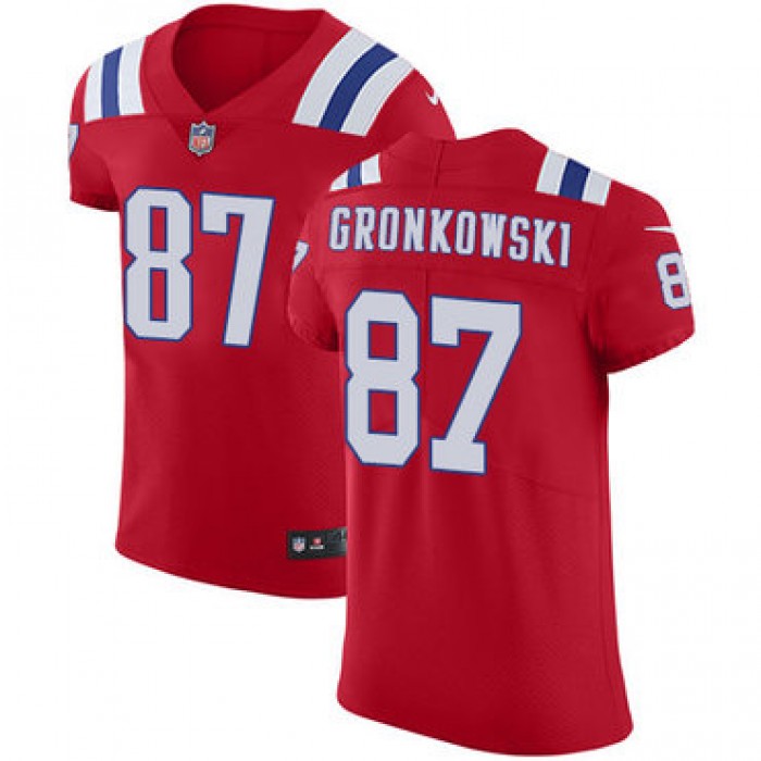 Men's Nike New England Patriots #87 Rob Gronkowski Red Alternate Stitched NFL Vapor Untouchable Elite Jersey