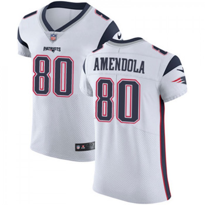 Men's Nike New England Patriots #80 Danny Amendola White Stitched NFL Vapor Untouchable Elite Jersey