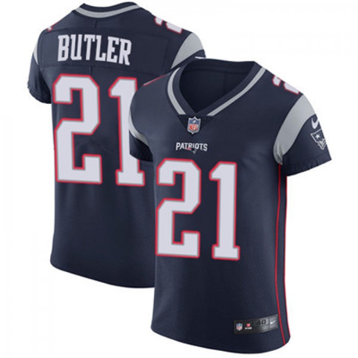 Men's Nike New England Patriots #21 Malcolm Butler Navy Blue Team Color Stitched NFL Vapor Untouchable Elite Jersey